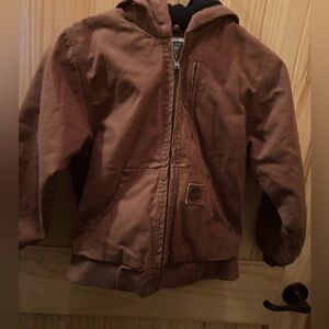 Cowboy workwear canvas Brown Hooded Jacket youth small